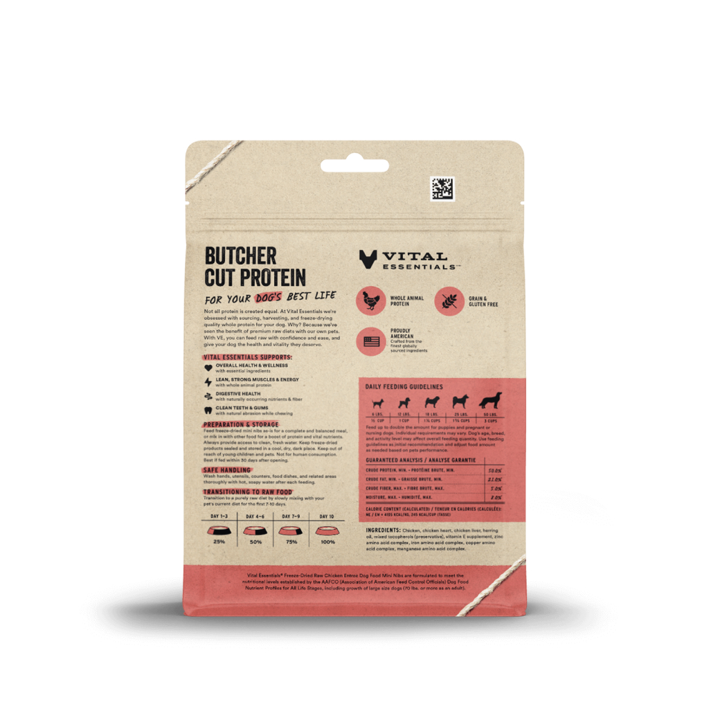 Vital Essentials Freeze-Dried Chicken Mini-Nibs Dog Entree, 5.5-oz image number null