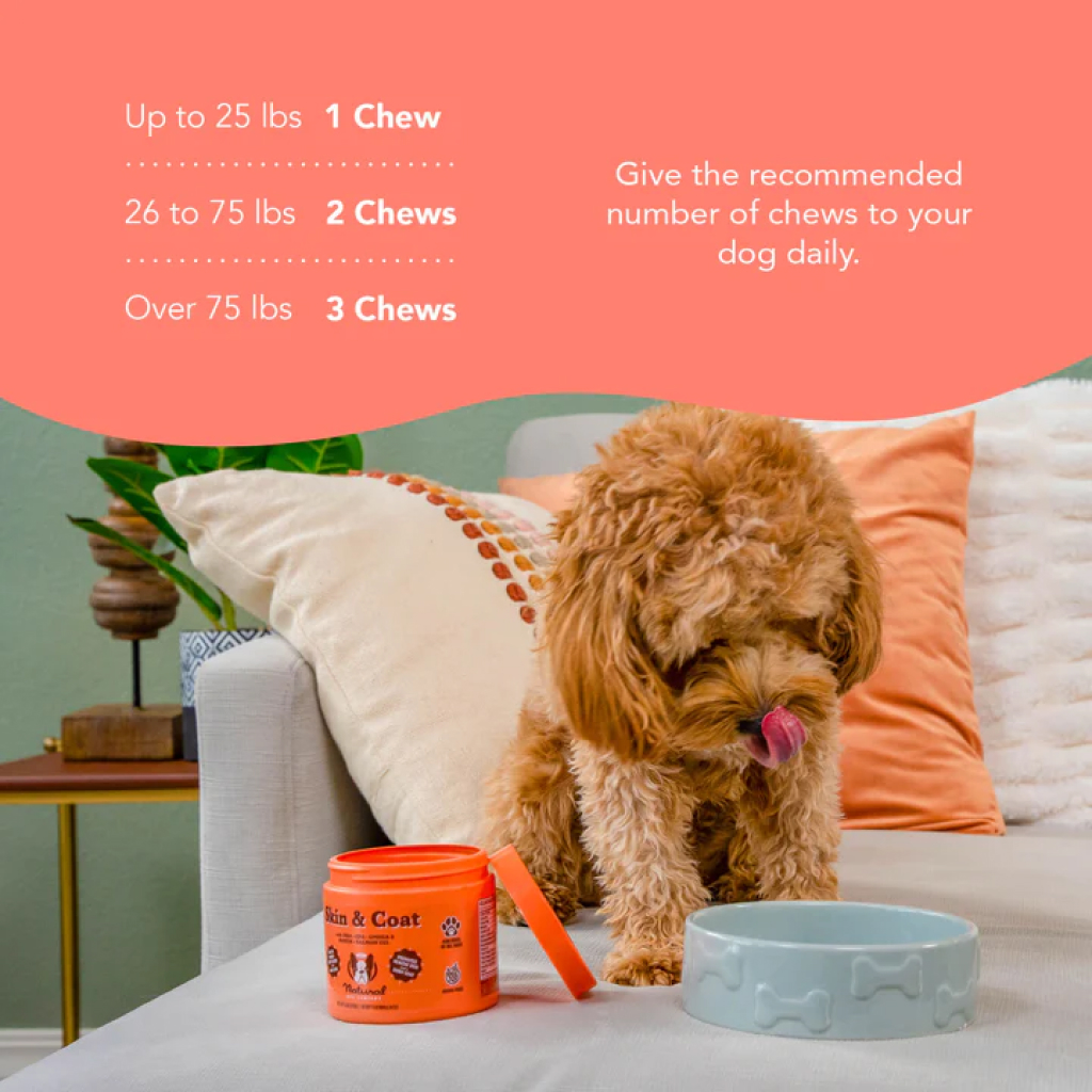 Natural Dog Company Skin & Coat Chews, 90 count feeding instructions image number null