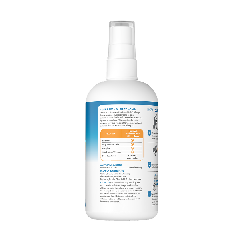 TropiClean Homeve HomeVet Itch and Allergy Spray, 8-oz image number null