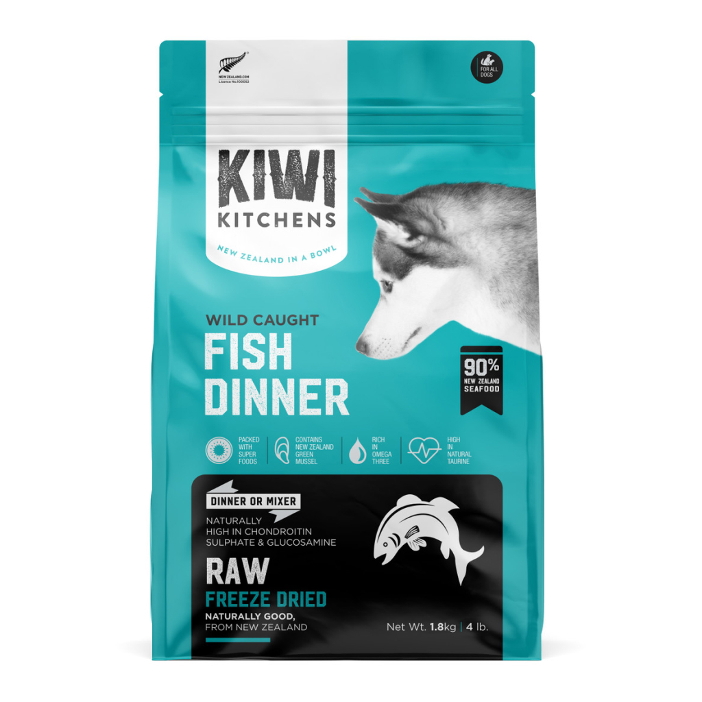Kiwi Kitchens Raw Freeze Dried Fish Dinner Dog Food, 4-lb image number null
