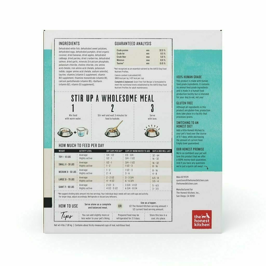 The Honest Kitchen Fish Recipe Grain-Free Dehydrated Dog Food, 10-lb image number null
