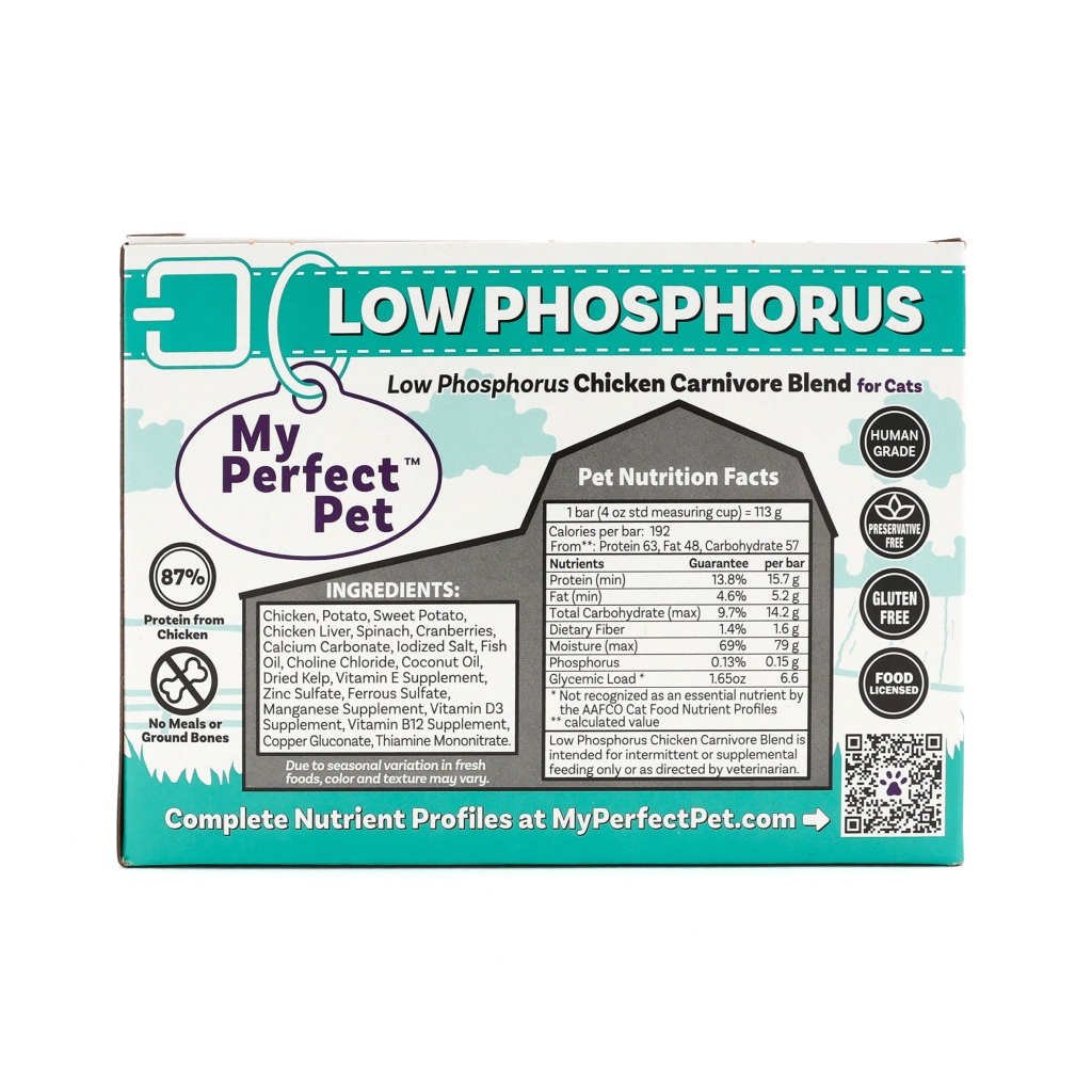 FROZEN My Perfect Pet Low Phosphorus Chicken Carnivore Blend Gently Cooked Cat Food (12-pack), 3-lb image number null