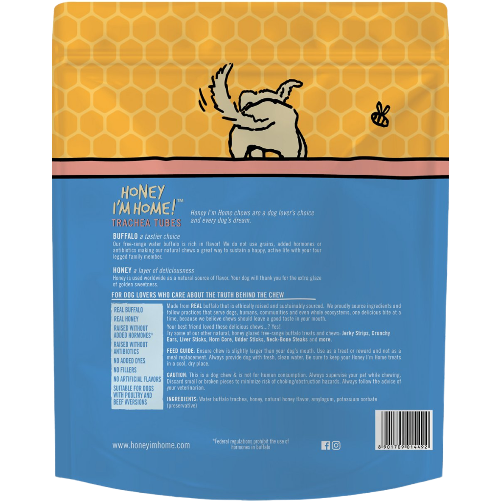 Natural Honey Coated Buffalo Chews, Trachea Tubes image number null