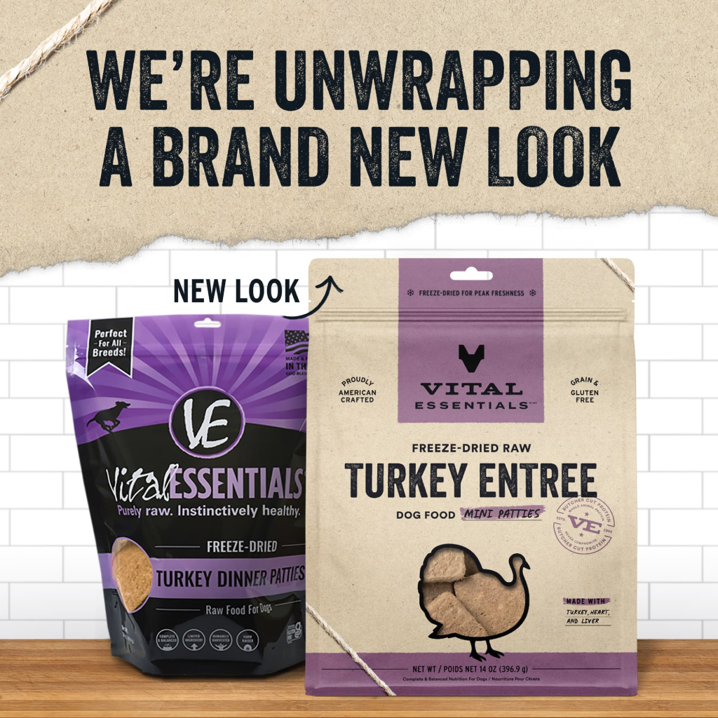 Vital Essentials Freeze-Dried Turkey Mini-Patties Dog Entee, 14-oz image number null