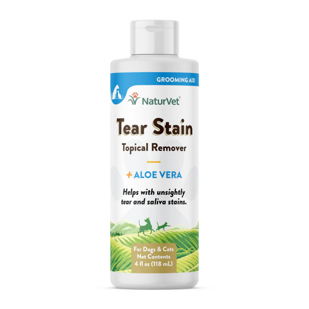 Naturvet Tear Stain Topical Remover Plus Aloe For Dogs And Cats, 4-oz Liquid, Made In The USA image number null