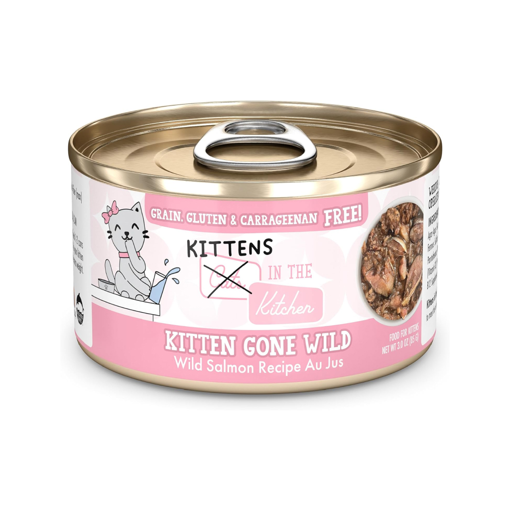 Weruva Cats in the Kitchen Kitten Gone Wild - Wild Salmon Recipe Au Jus Can, 3-oz image number null