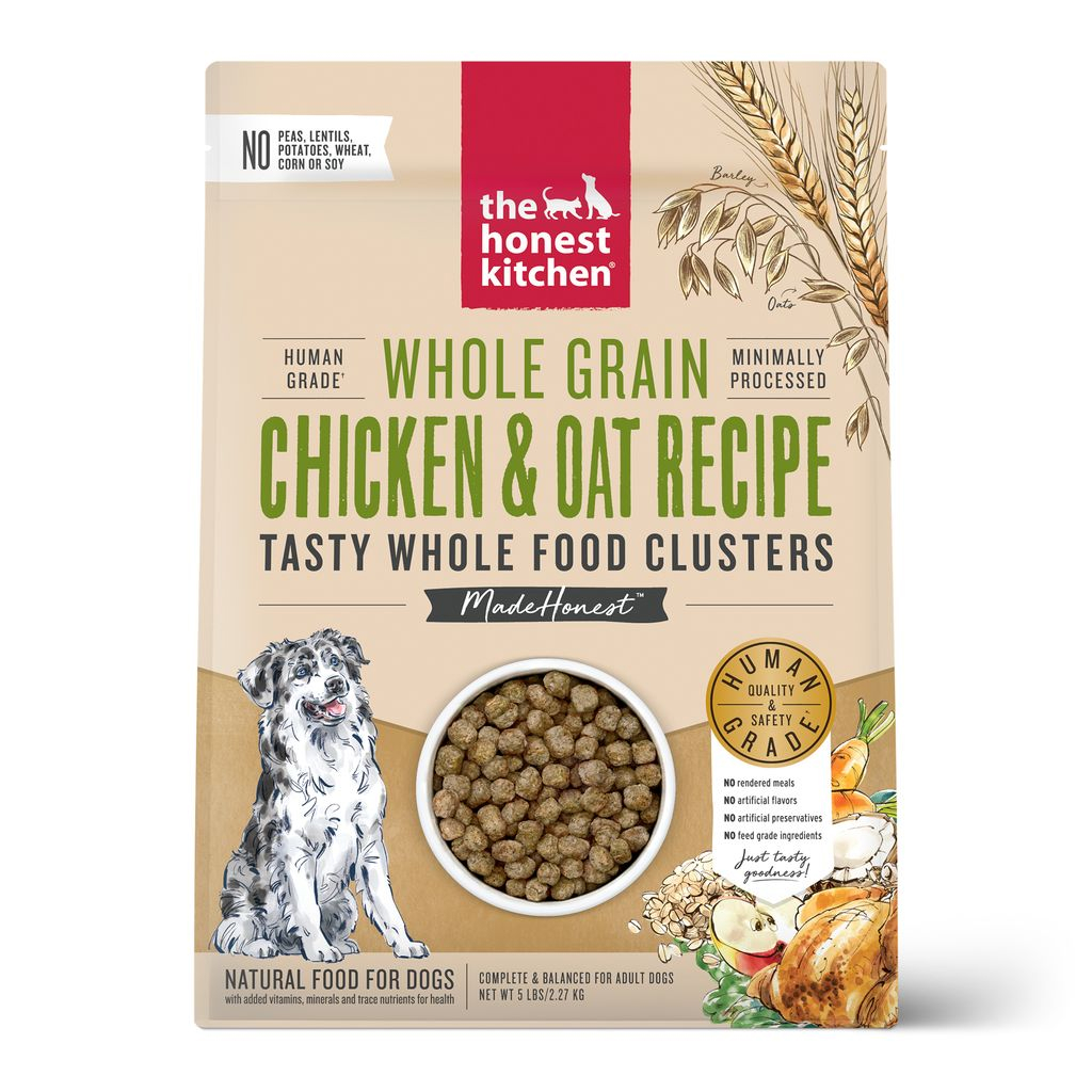 The Honest Kitchen Whole Grain Chicken & Oat Whole Food Clusters Dry Dog Food, 5-lb image number null