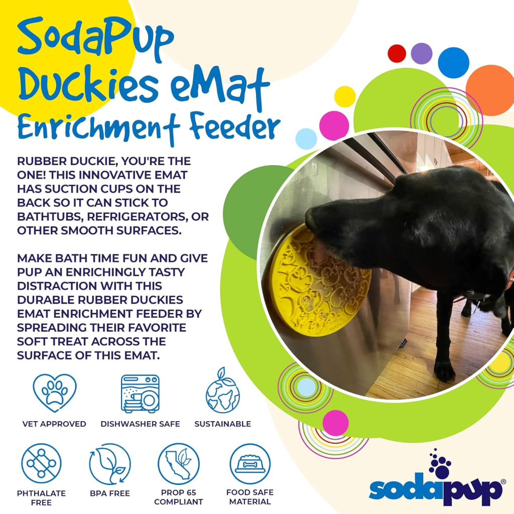Sodapup Large Ducky Design Enrichment Lick Mat With Suction Cups, Yellow image number null