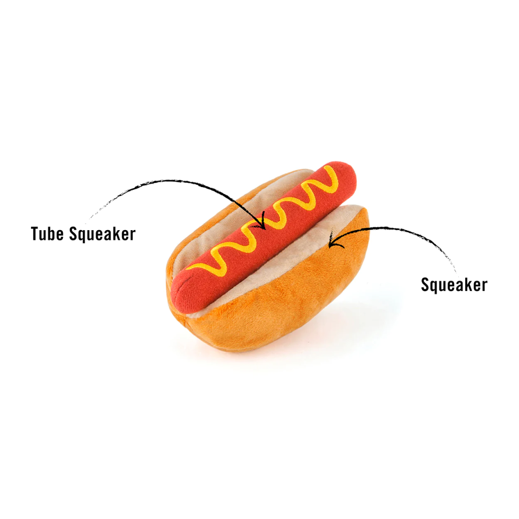 P.L.A.Y. Pet Hot Dog American Classic Plush Toy, 1-count image number null