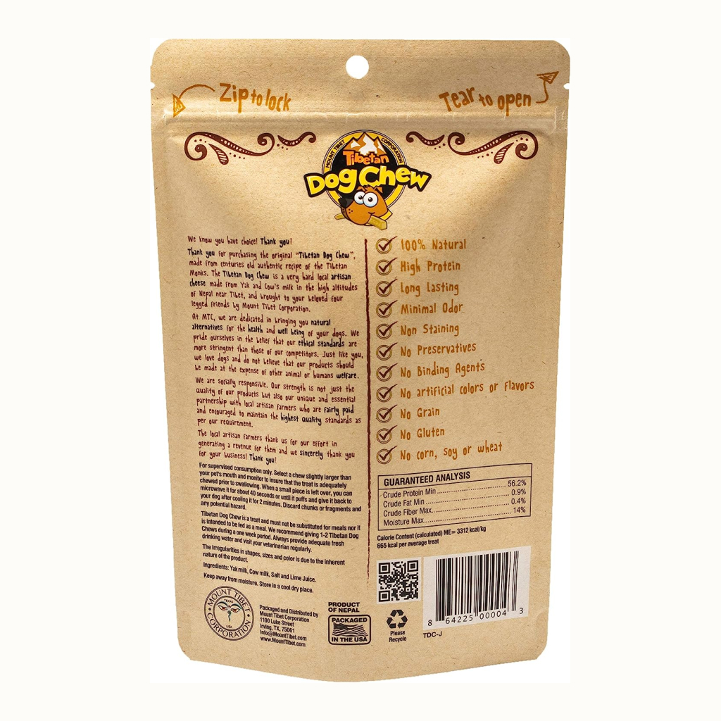 Tibetan Dog Chew Yak Cheese Stick Grain-Free Chew for Jumbo Dogs, 7-oz image number null