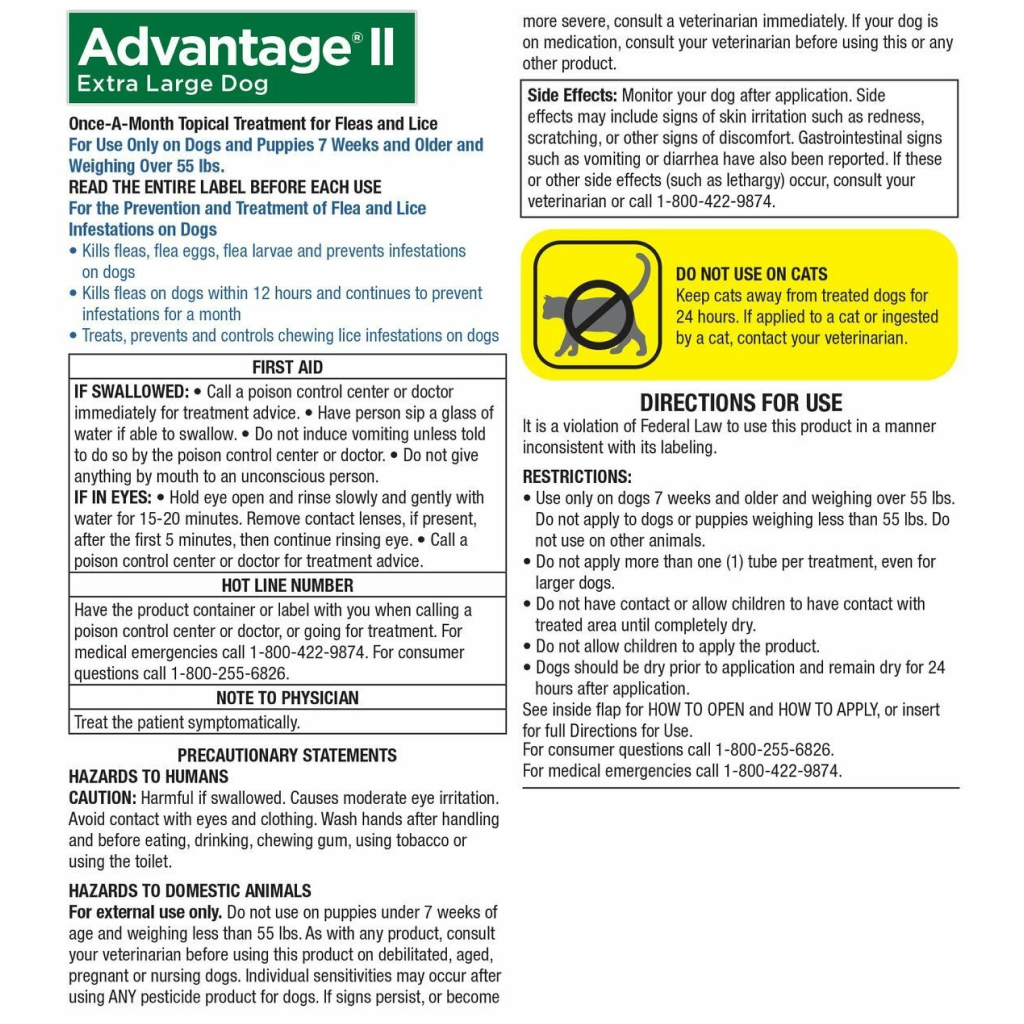 Advantage 2 extra large dog for cats hot sale