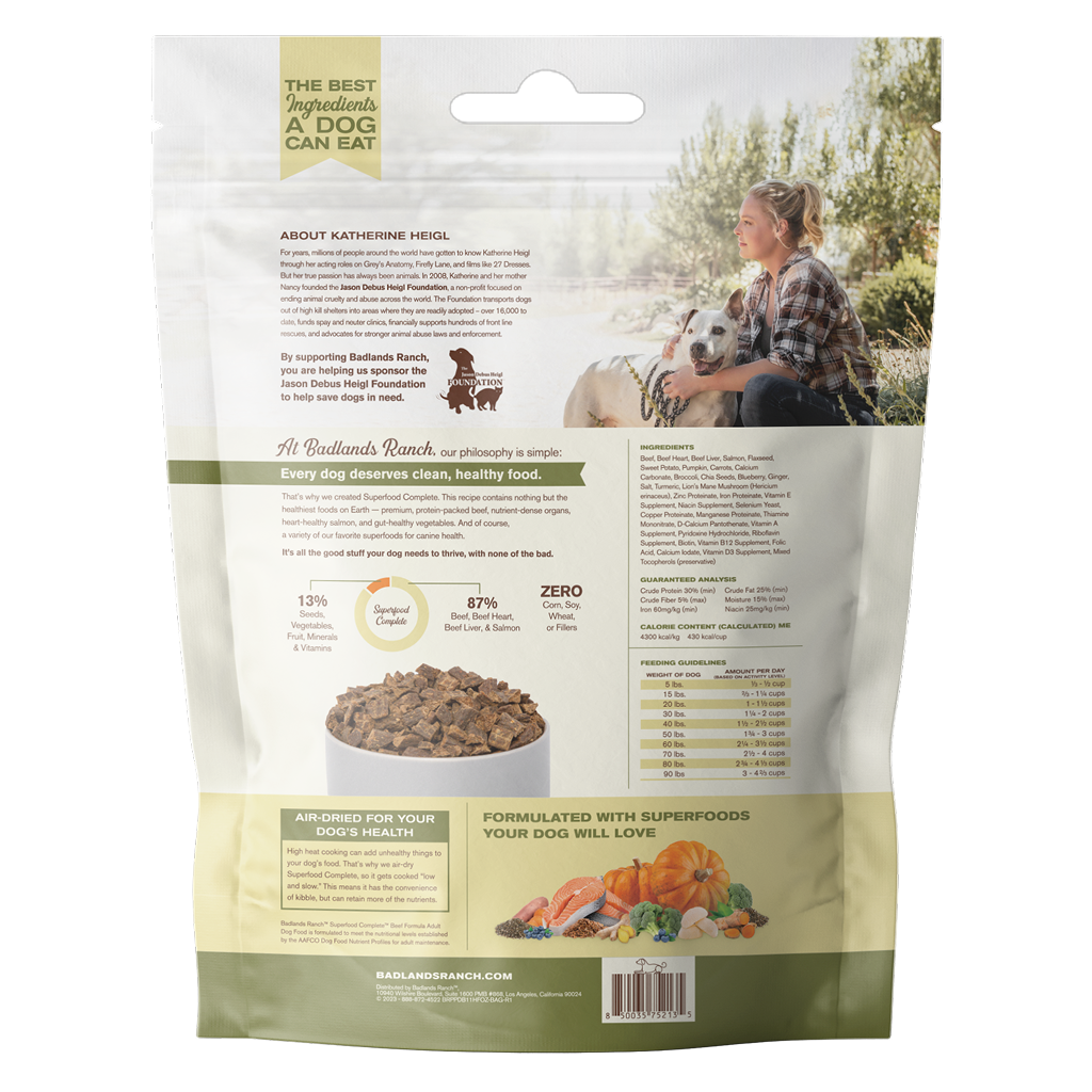 Badlands Ranch Air- Dried Grain- Free Superfood Complete Beef, 11.5-oz image number null