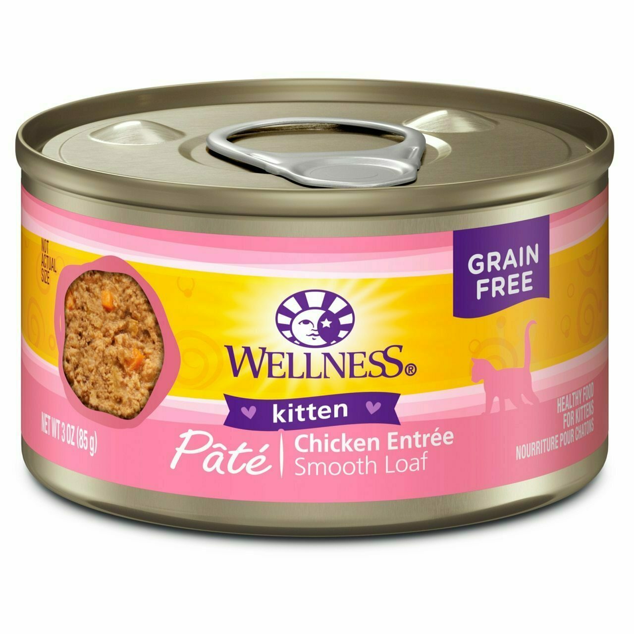 Wellness Complete Health Natural Grain Free Wet Canned Kitten Food, Kitten Chicken, 3-oz Can image number null