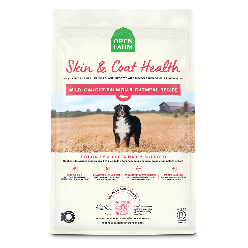 Open Farm Wild-Caught Salmon & Oatmeal Recipe Dry Dog Food, for Skin & Coat Health, 4-lb image number null
