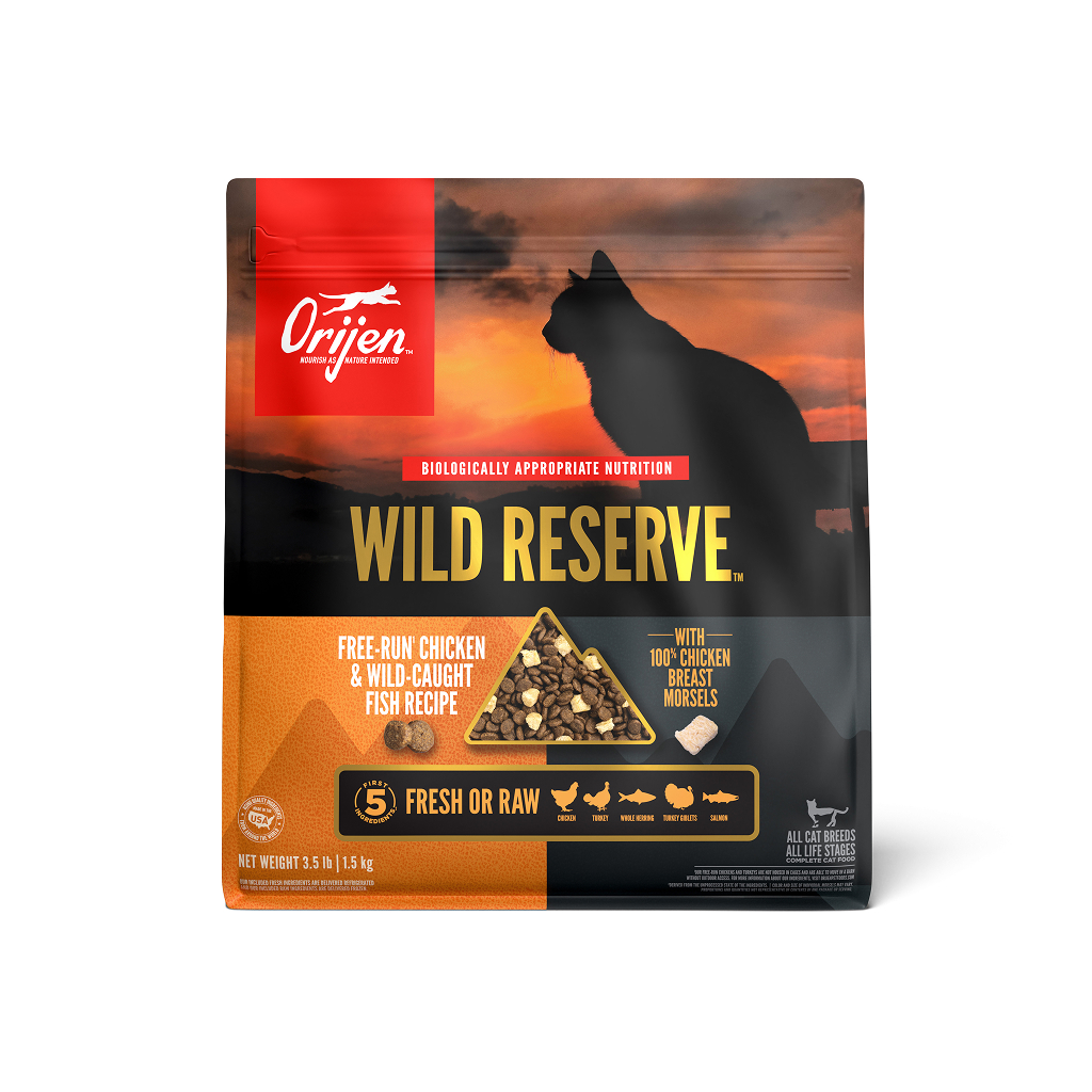 ORIJEN Wild Reserve Dry Cat Food Free-Run Chicken & Wild-Caught Fish Recipe 3.5lb Bag image number null