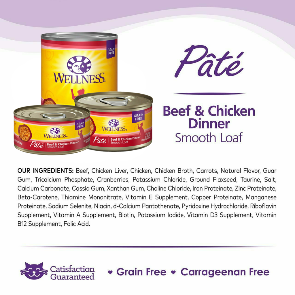 Wellness Complete Health Natural Grain Free Wet Canned Cat Food, Beef & Chicken image number null