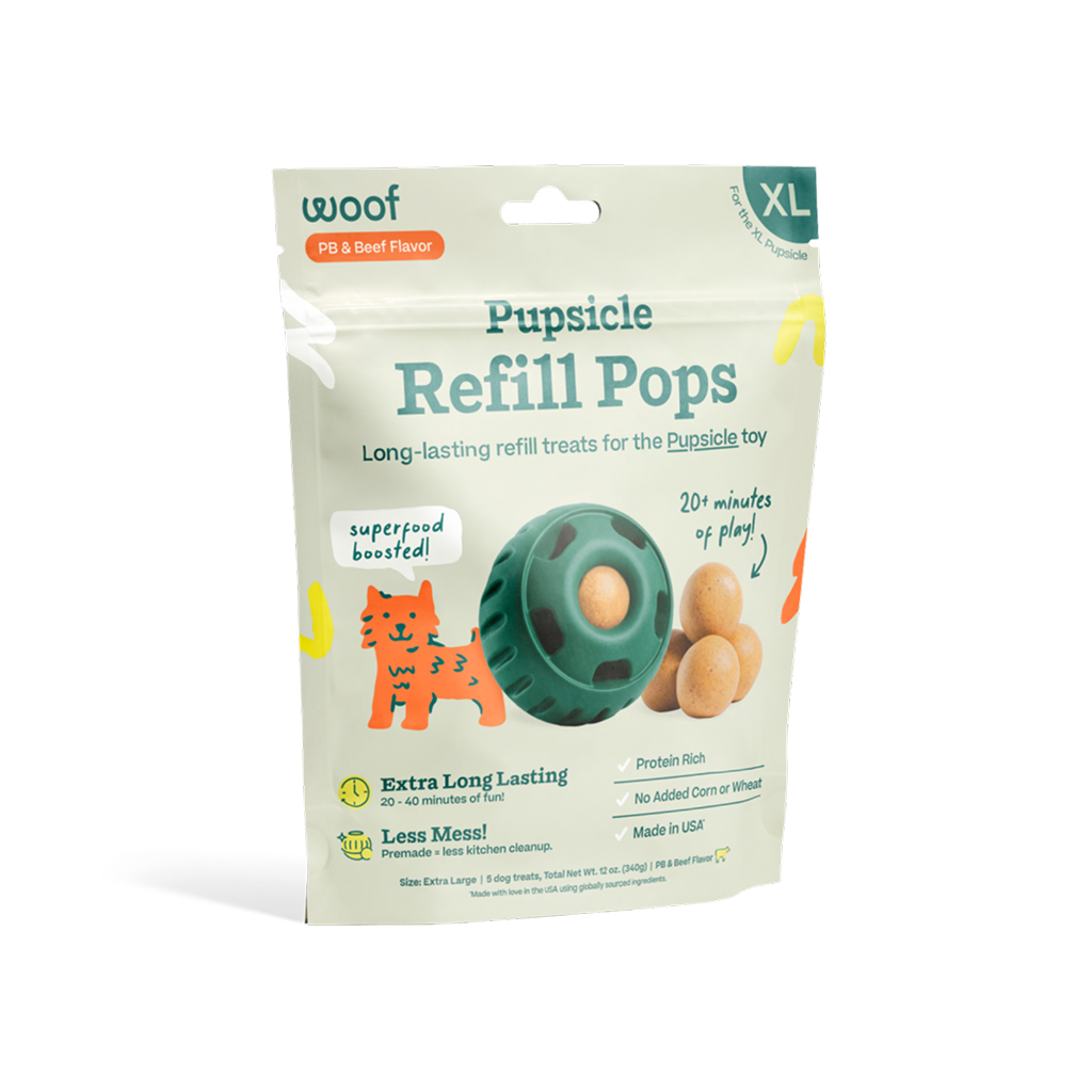 Woof Refillable Lickable Beef Pops for Dog Treats,12-oz, Extra Large image number null