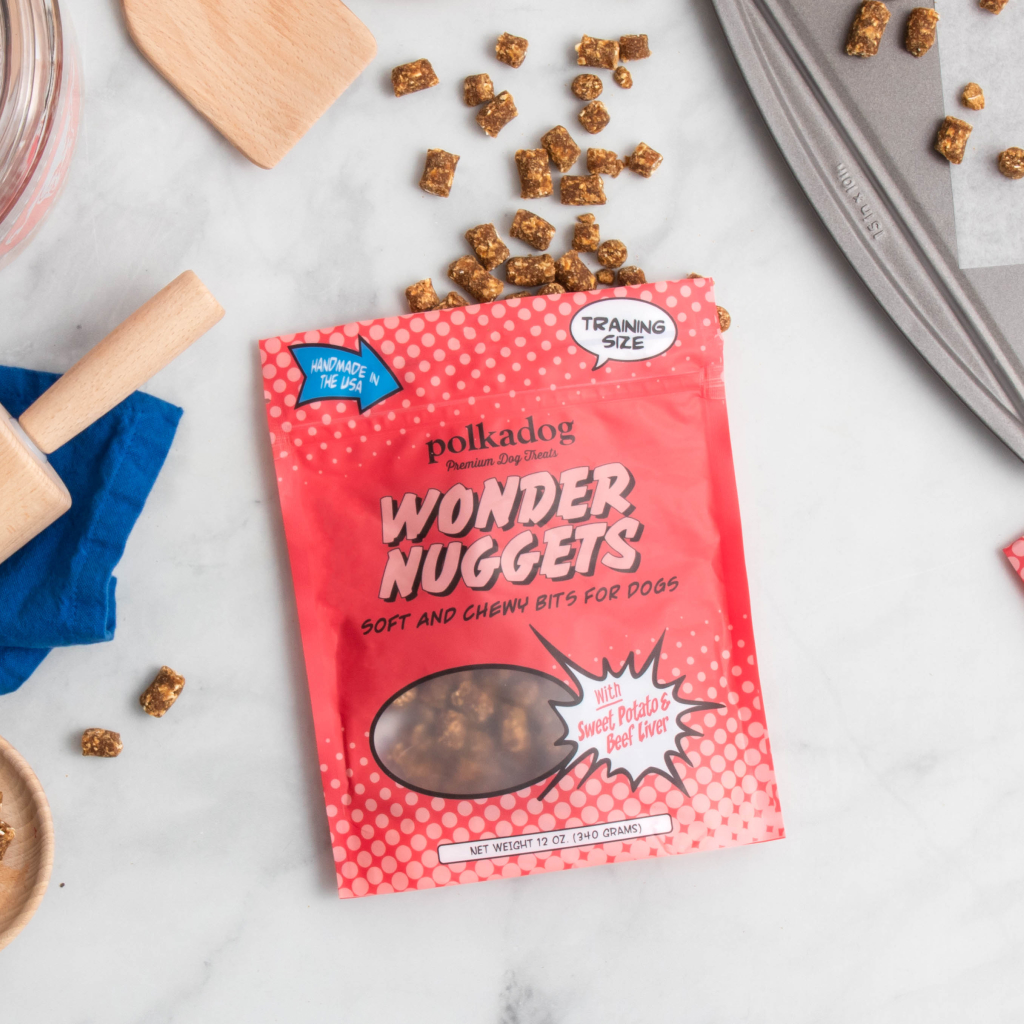 Polkadog Sweet Potato & Beef Wonder Nuggets Dog Treats Bag, 12-oz image number null