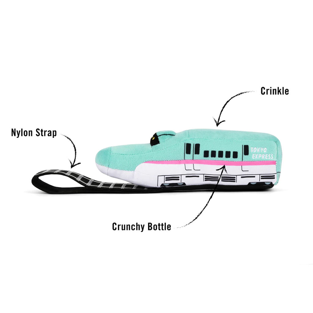 P.L.A.Y. Pet Barkin Bullet Train Canine Commute Plush Toy, 1-count image number null