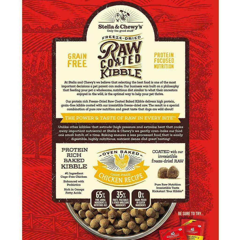 Stella & Chewy's Dog Raw Coated Kibble,Cage-Free Chicken, 10-lb image number null