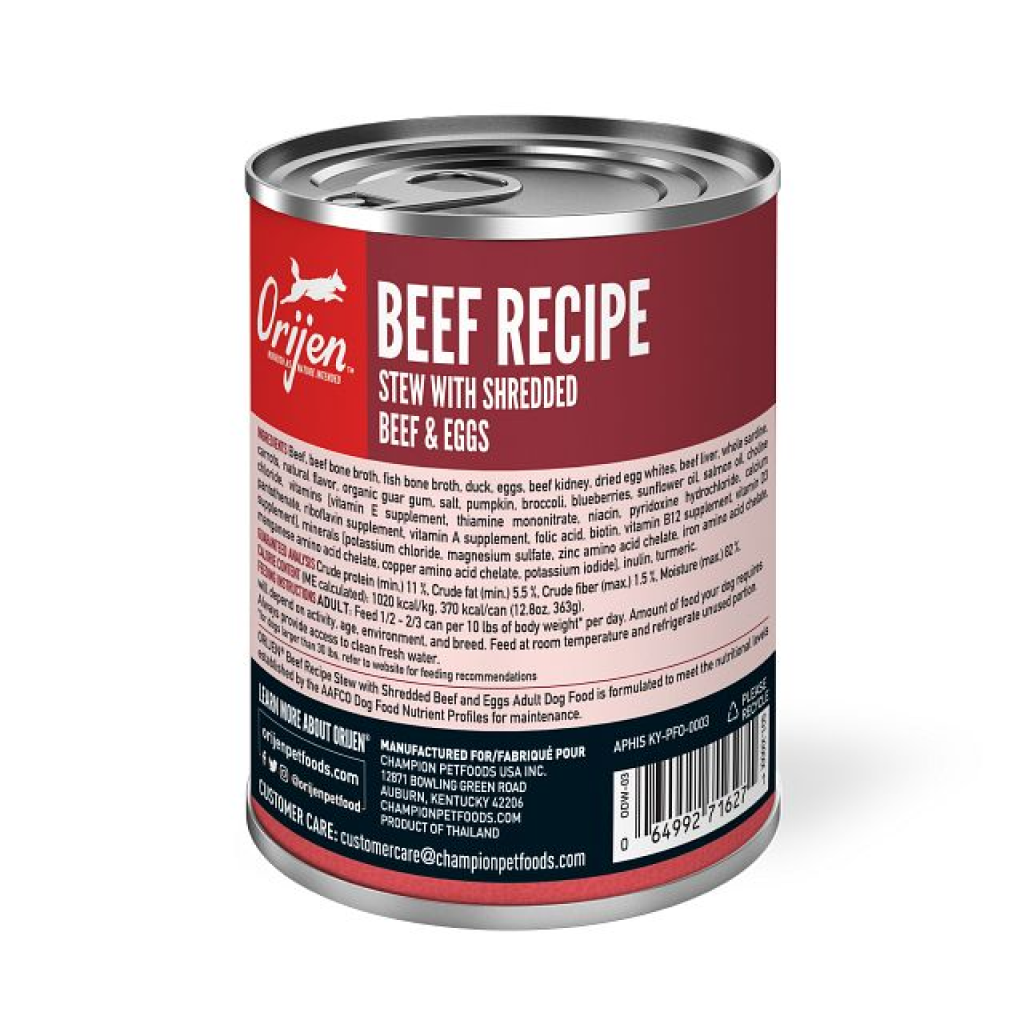 ORIJEN Premium Wet Dog Food Beef Recipe Stew, 12.8-oz image number null