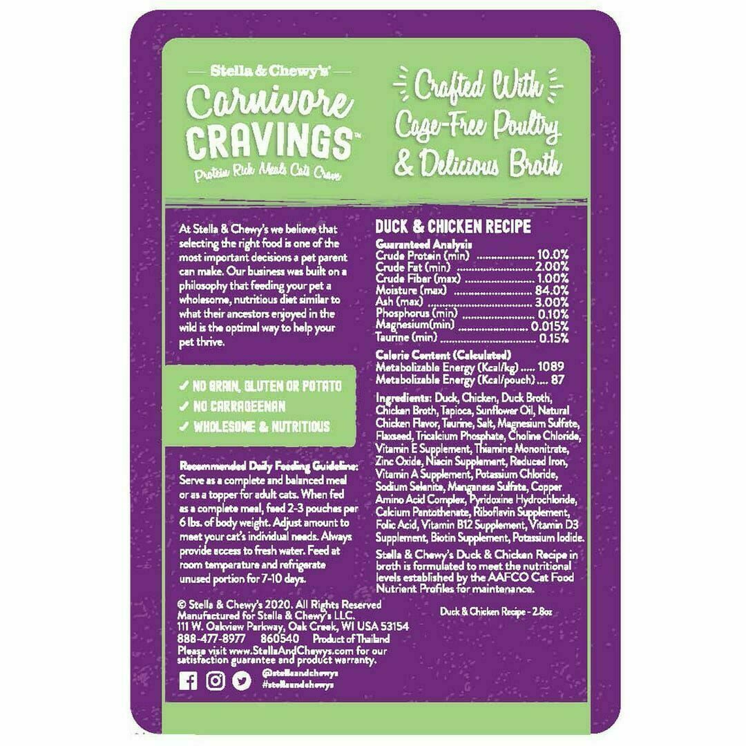 Stella & Chewy's Cat Carnivore Cravings, Duck & Chicken Recipe, 2.8-oz image number null