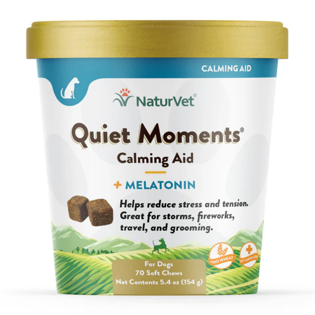 Naturvet Quiet Moments Dog Calming Aid Plus Melatonin, 70 Count Soft Chews, Made In The USA image number null