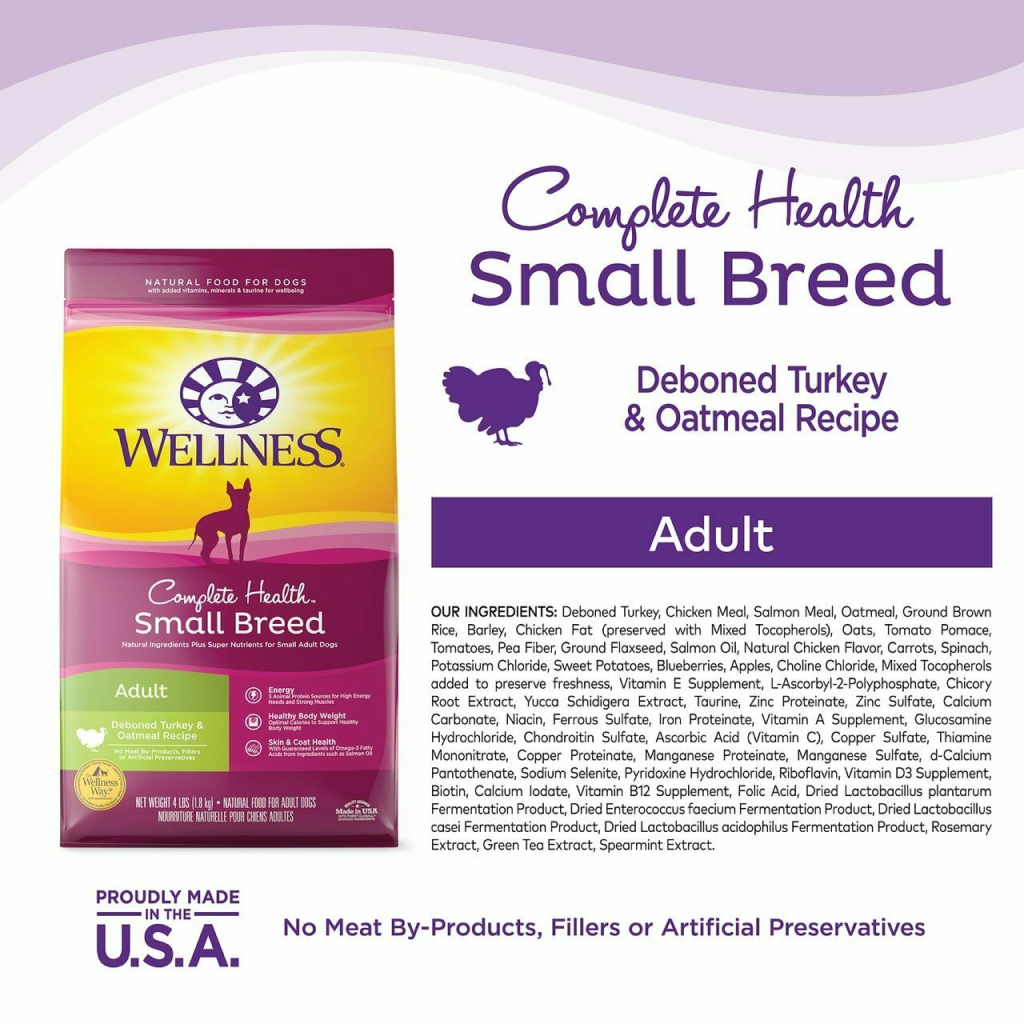 Wellness Complete Health Natural Dry  Breed Dog Food, Turkey & Oatmeal image number null