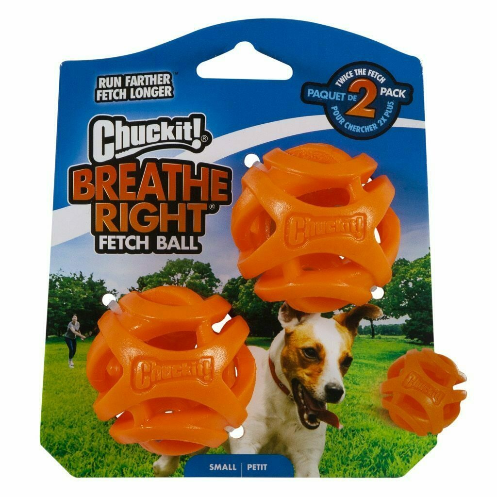 Chuckit! Small Breathe Right Fetch Balls Dog Toy, 2-pk image number null