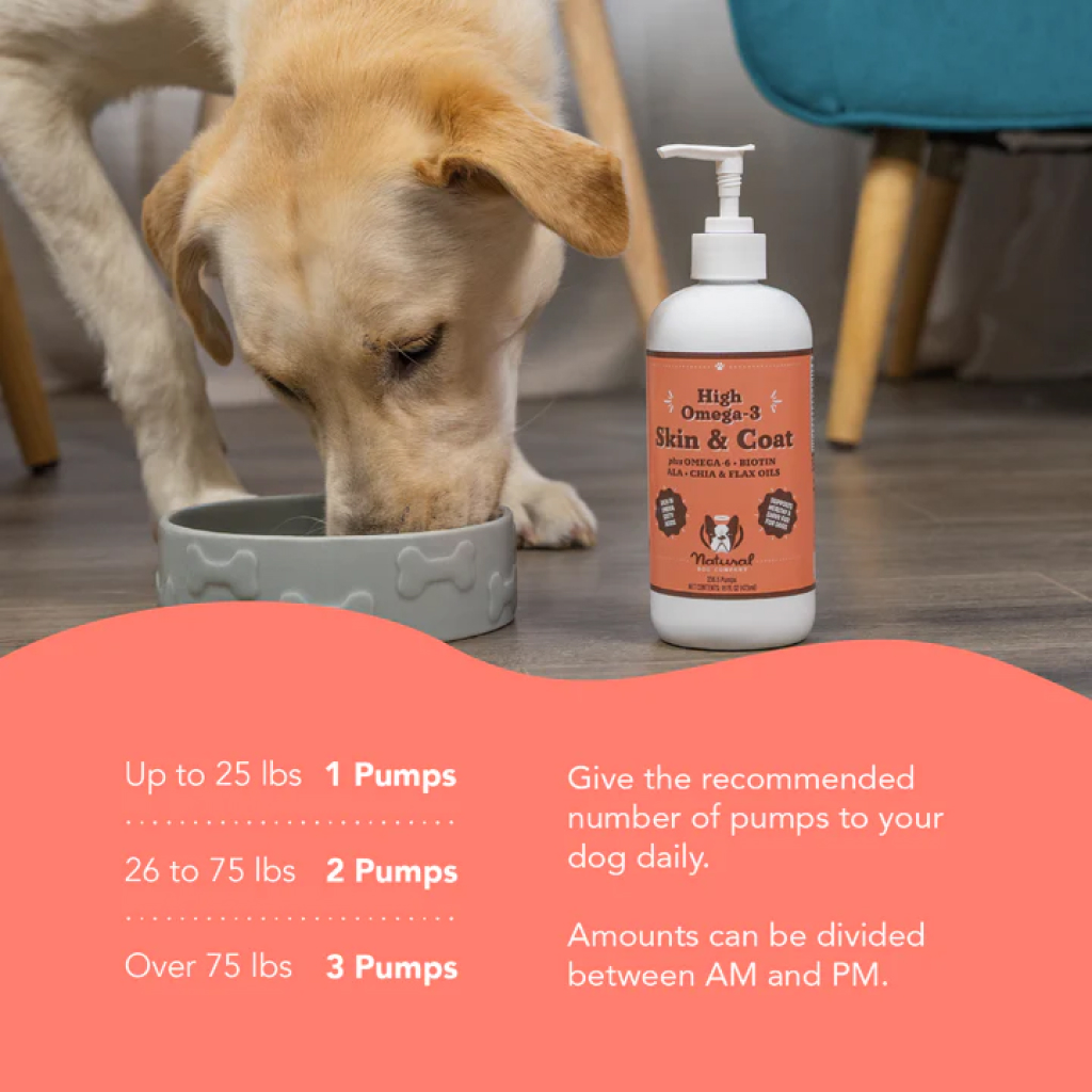 Natural Dog Company Skin & Coat Oil, 16-oz feeding instructions image number null