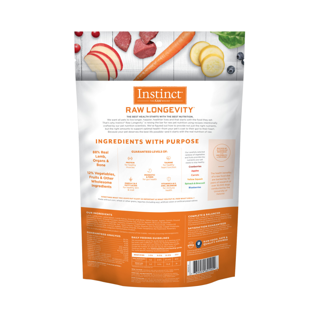 Instinct Freeze-Dried Raw Longevity Adult Lamb Bites Dog Food , 9.5-oz image number null
