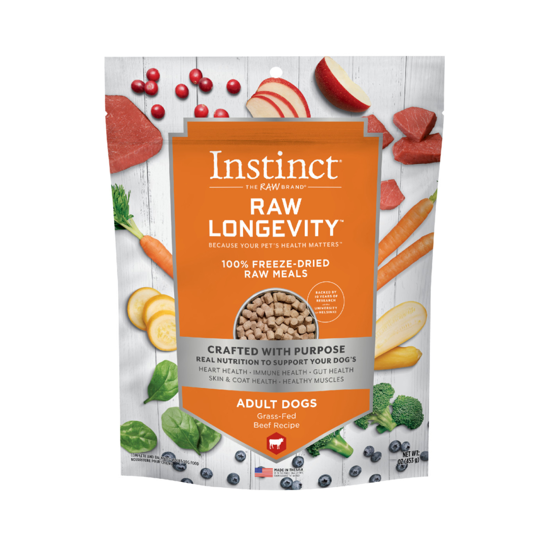Instinct Freeze-Dried Raw Longevity Grass-Fed Beef Bites Adult Dog Food, 5-oz image number null
