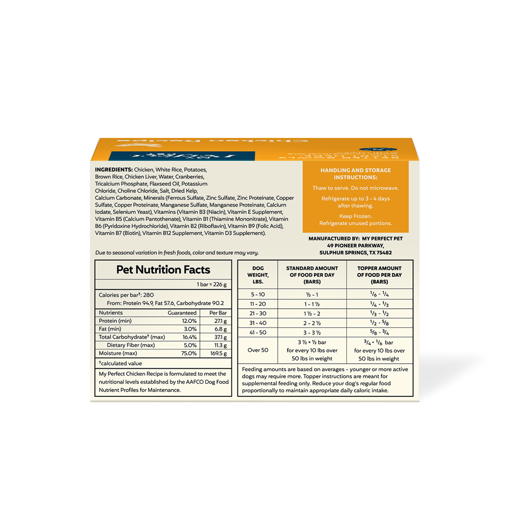 FROZEN My Perfect Pet Snuggles Chicken & Rice Gently Cooked Dog Food (8-pack), 4-lb image number null