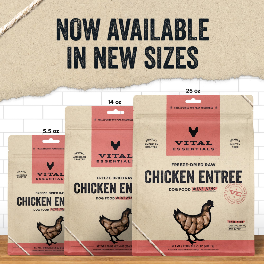 Vital Essentials Freeze-Dried Chicken Mini-Nibs Dog Entree, 5.5-oz image number null