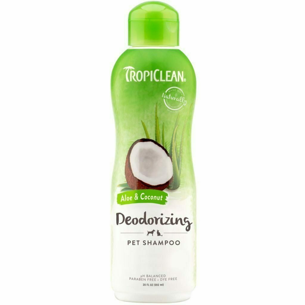Tropiclean Aloe & Coconut Deodorizing Shampoo For Pets, 20-oz - Made In USA - Helps Effectively Eliminate Dog And Cat Odors image number null