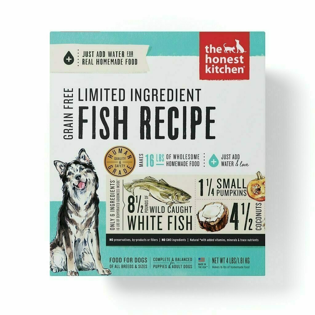 The Honest Kitchen Limited Ingredient Diet Fish Recipe Grain-Free Dehydrated Dog Food, 4-lb image number null