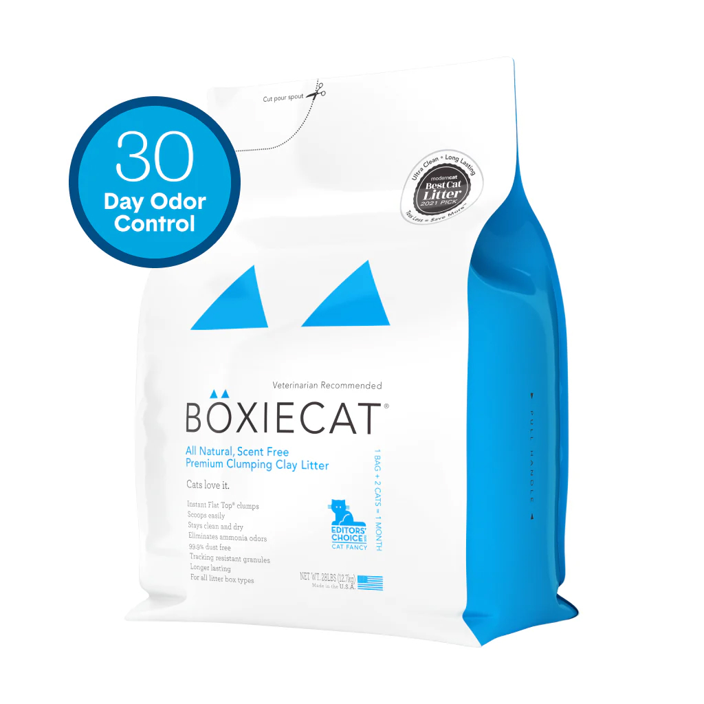 Boxie Cat Unscented 30 Day Odor Control Clumping Clay Cat Litter 28 lb