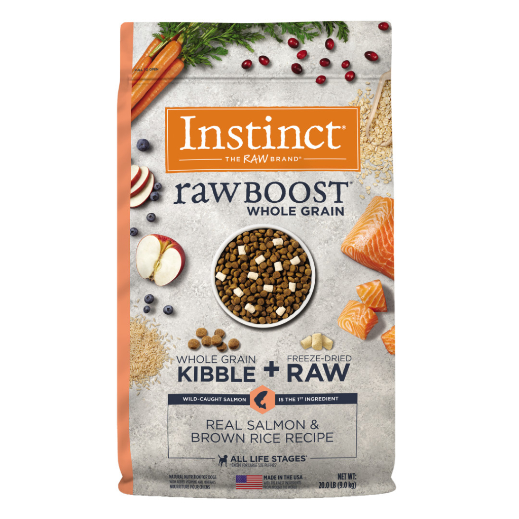 Instinct Raw Boost Whole Grain Salmon & Brown Rice Dry Dog Food, 20-lb image number null