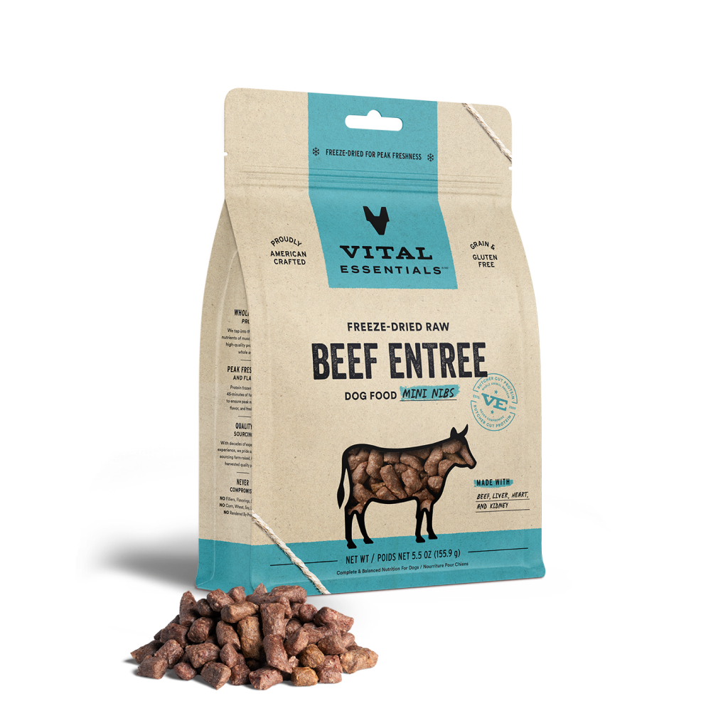 Vital Essentials Freeze-Dried Beef Mini-Nibs Dog Entree, 5.5-oz image number null
