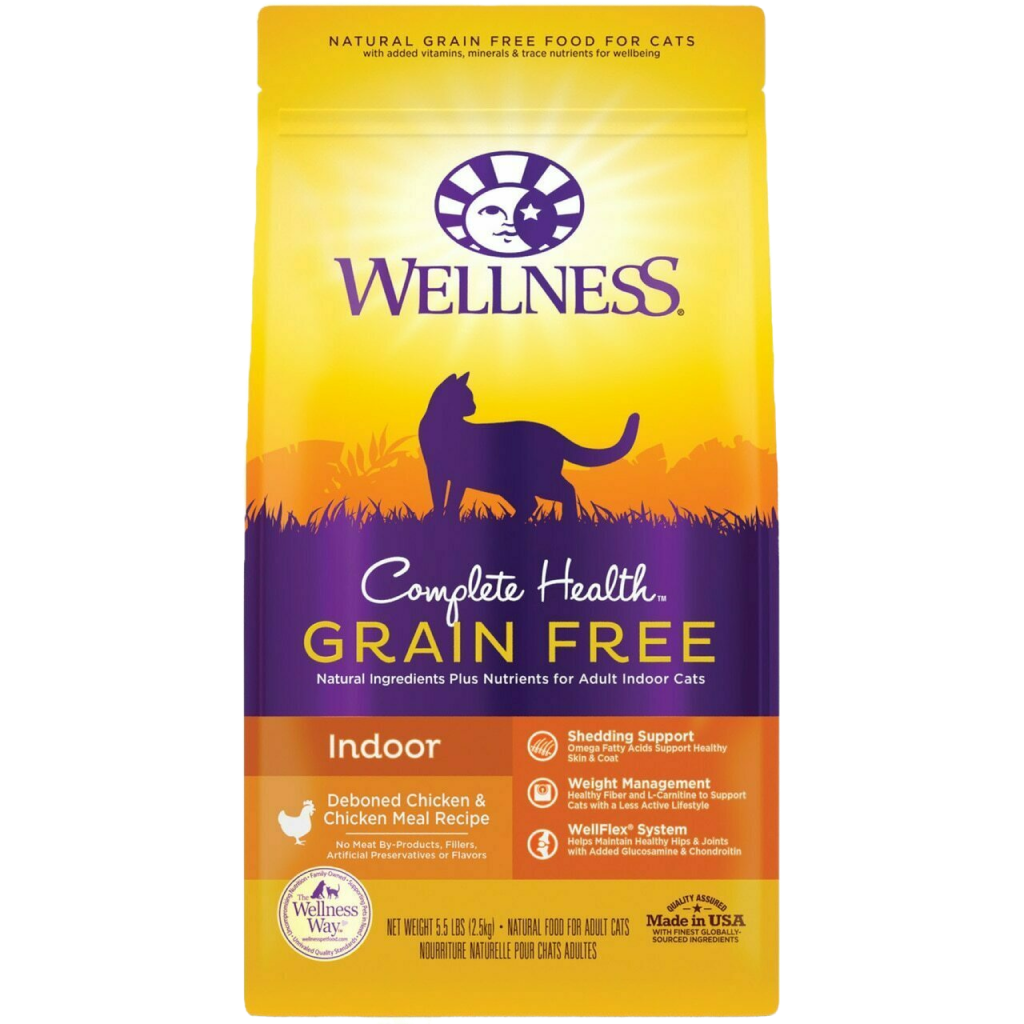 Wellness Complete Health Grain Free Natural Dry Cat Food, Indoor Chicken Recipe image number null