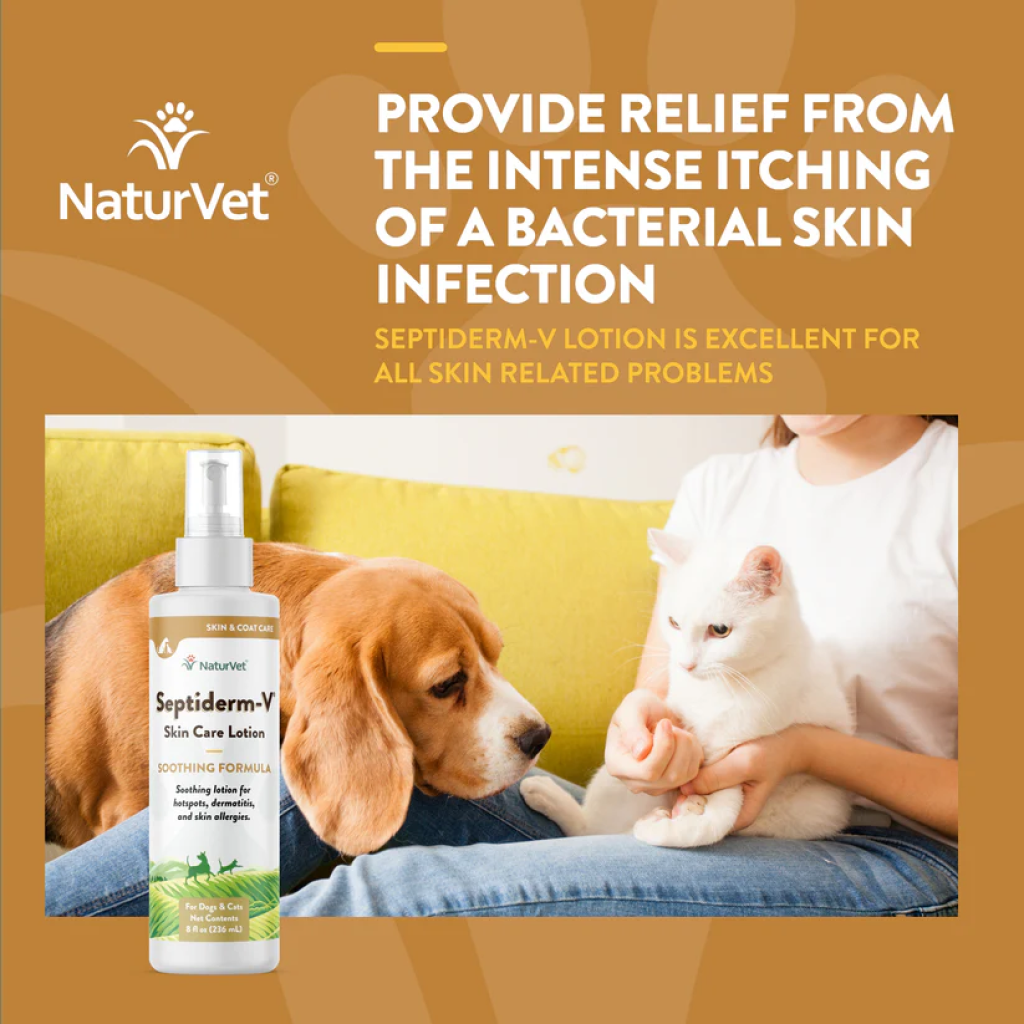 Naturvet Septiderm-V Skin Care Lotion For Dogs And Cat Made In The USA image number null