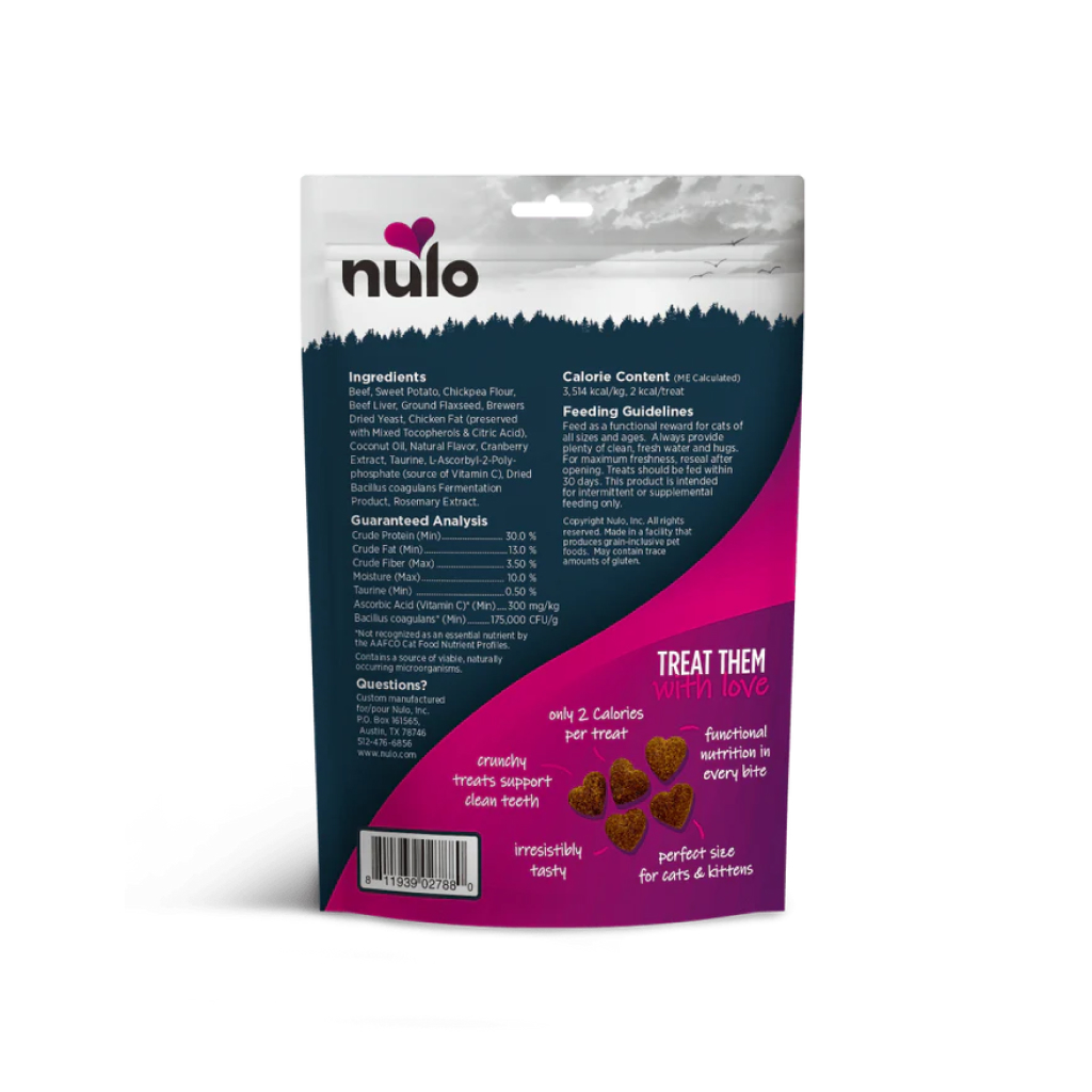 Nulo Healthy Heart Beef Recipe Grain-Free Crunchy Cat Treats, 4-oz image number null