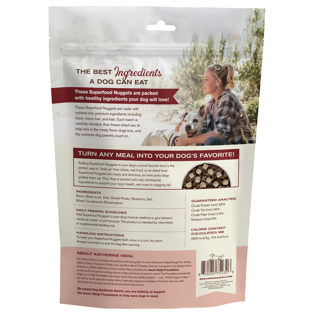 Badlands Ranch Air- Dried Grain- Free Superfood Nuggets Bison and Kale, 8-oz image number null