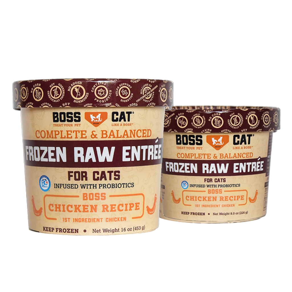 Frozen Boss Cat Raw Chicken Entree For Cats, 8-oz image number null