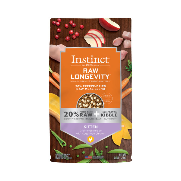 Instinct Raw Longevity Freeze-Dried Raw Meal Blend Grain-Free Recipe With Cage-Free Chicken For Kittens, 3.8-lb image number null