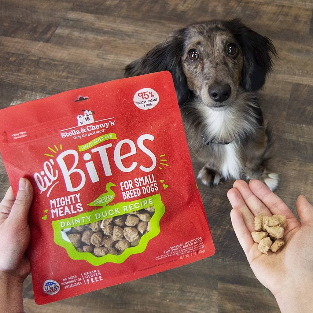 Stella & Chewy's Dog Freeze-Dried Raw, Lil' Bites For Small Breeds, Dainty Duck Recipe, 7-oz image number null