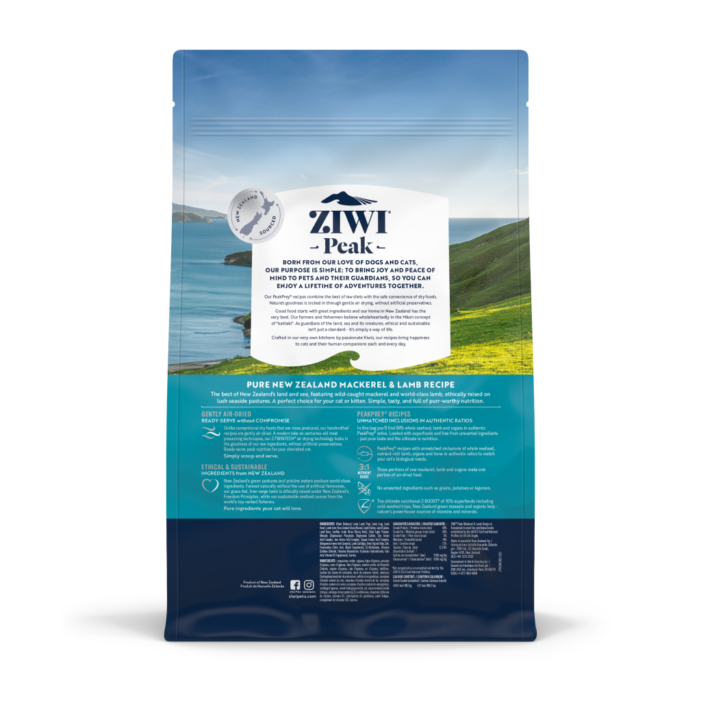 ZIWI Peak Air-Dried Mackerel & Lamb Recipe Cat Food, 14-oz image number null