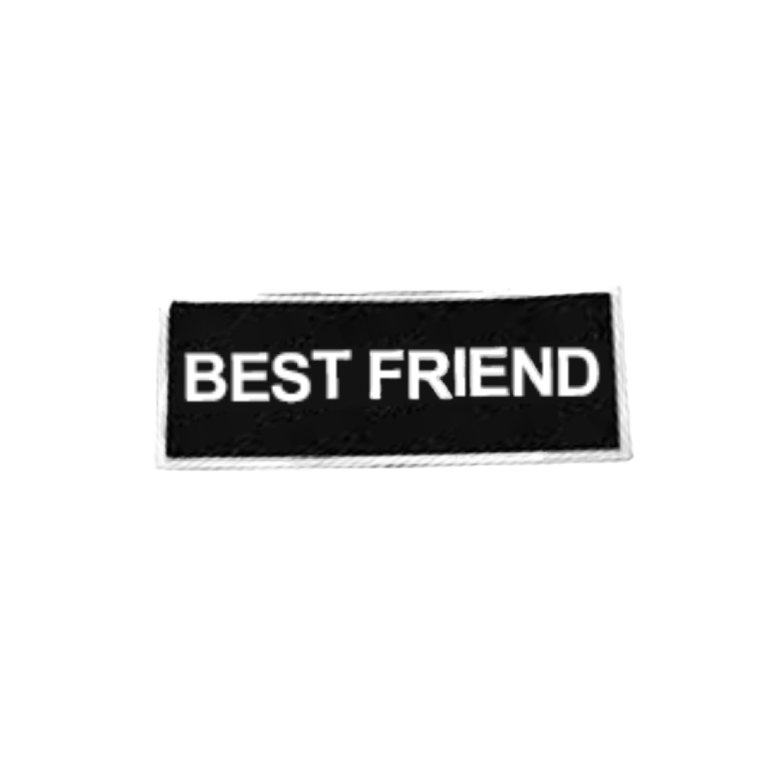 BEST FRIEND- LARGE WORD PATCH B&W image number null
