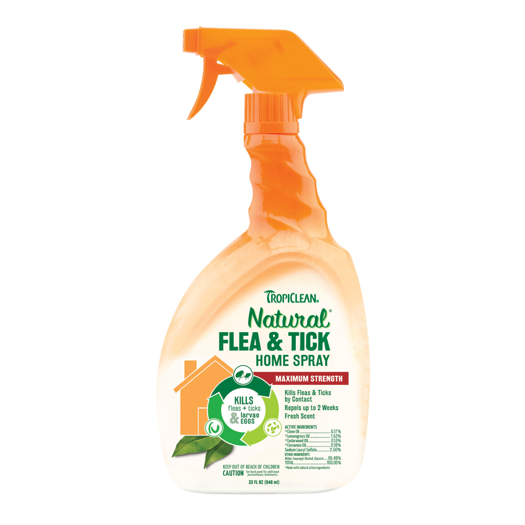 TropiClean Natural Flea & Tick Home Spray, 32-oz image number null