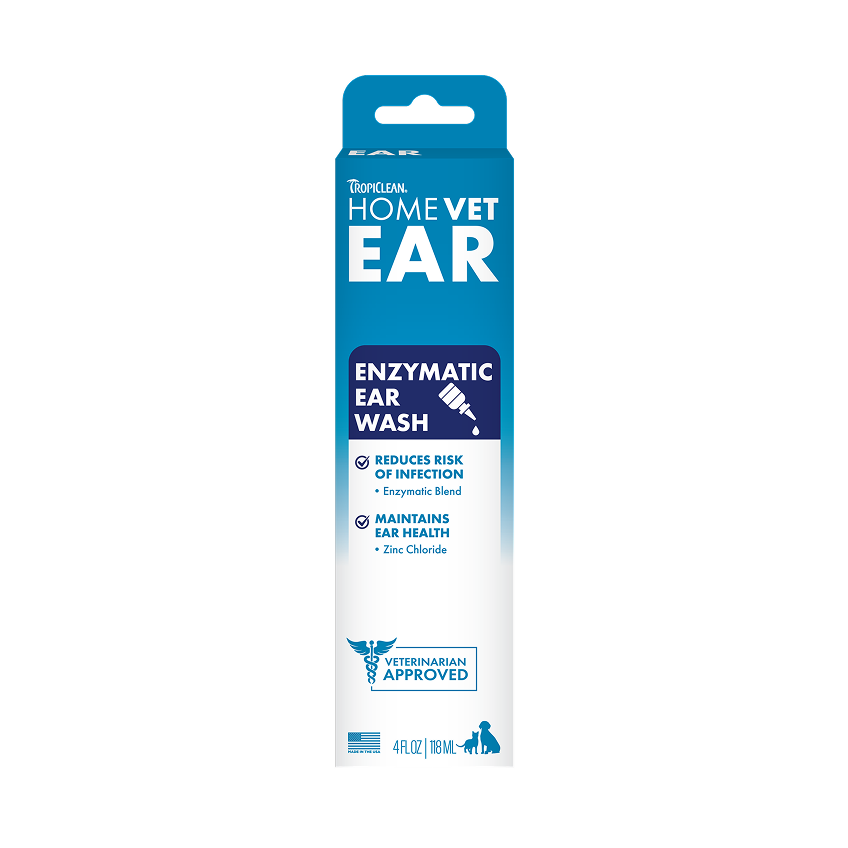 TropiClean HomeVet Enzymatic Ear Wash, 4-oz image number null